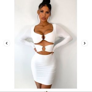 Misguided double ring cut out mini dress